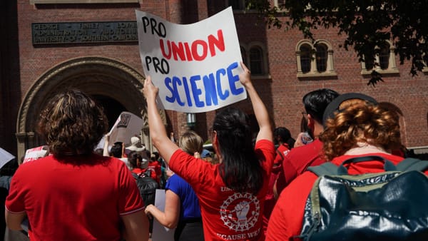 In the wake of 'devastating' layoffs, USC faculty rally  in support of union campaign